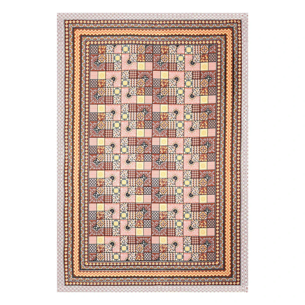 Jaipuri Cotton Single Bedsheet Set – Patchwork Print (70X100 inches)